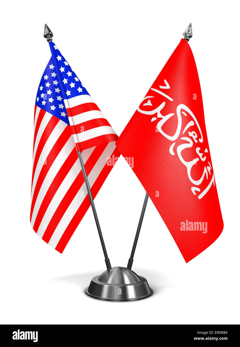 USA und Waziristan - Miniatur-Flags. Stockfoto