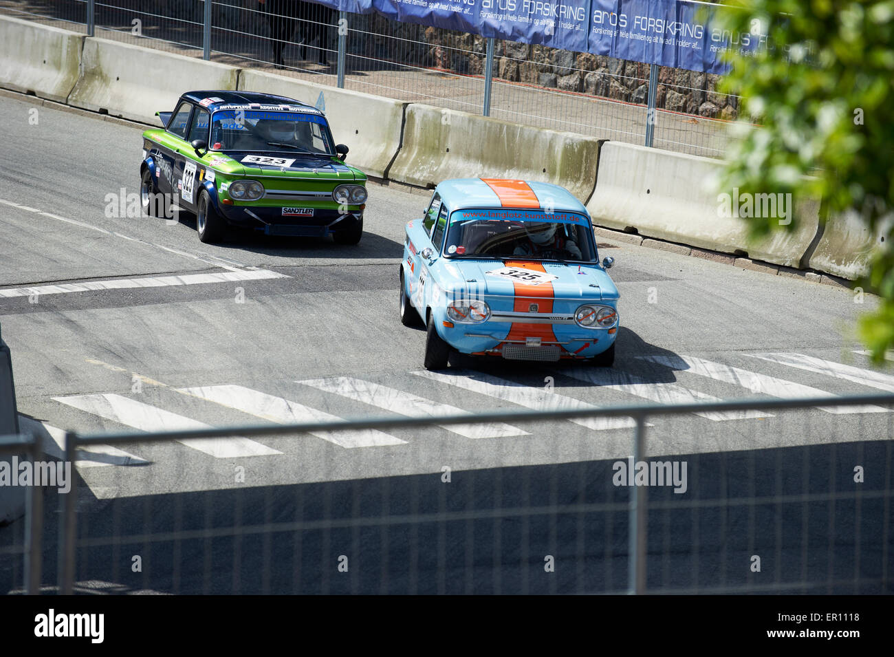 Aarhus (Dänemark). 24. Mai 2015. Seine königliche Hoheit Prinz Joachim ist ein leidenschaftlicher Rennfahrer. Rennen in seiner weißen Lotus Cortina, er schaffte es auf das Podium und erhalten eine Trophäe, die diesem sonnigen Tag im Kredit kann: Brian Bjeldbak/Alamy Live News Stockfoto