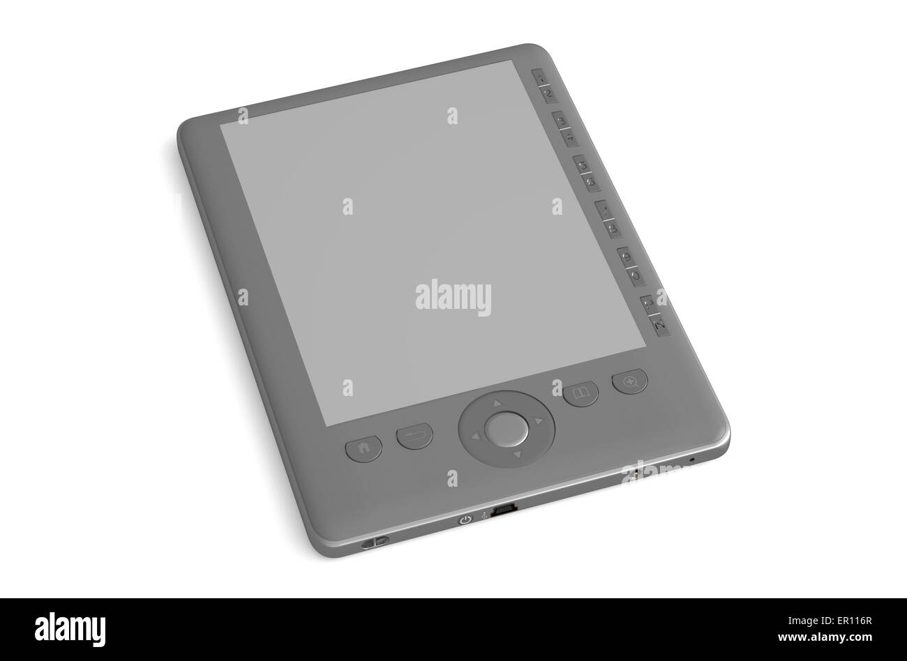 graue moderne Ebuch isoliert auf weißem Hintergrund Stockfoto
