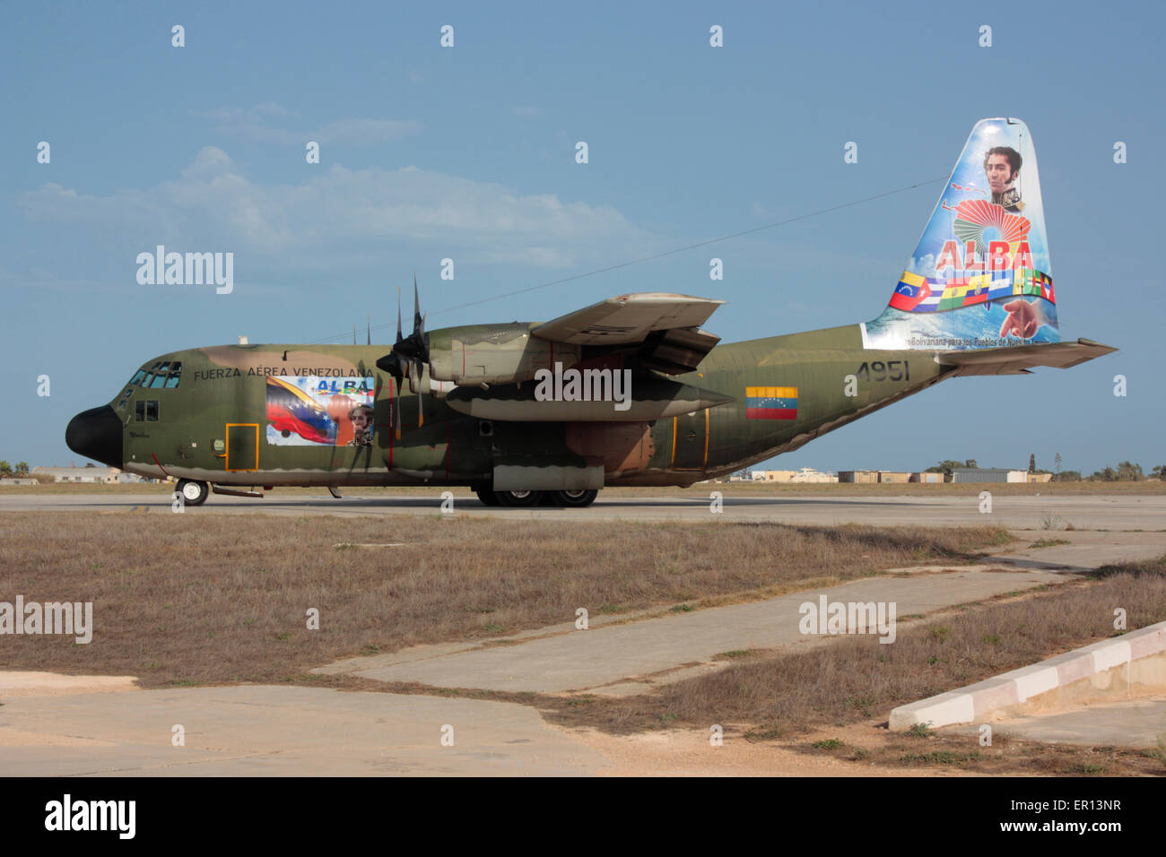 Militärische Luftfahrt. Lockheed C - 130H Herkules Transportflugzeug der venezolanischen Luftwaffe Stockfoto