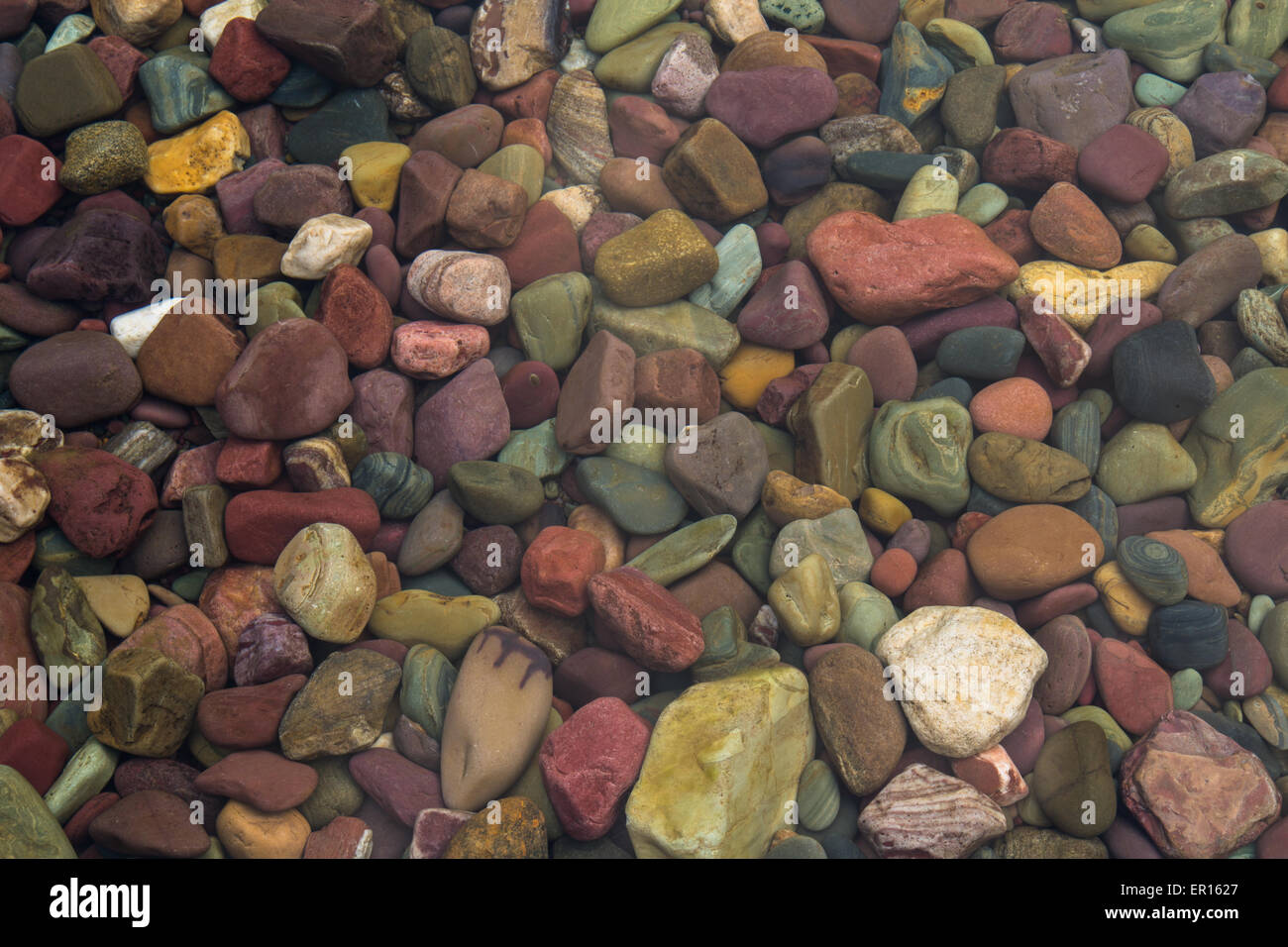 Getauchten Montana Lake Steinen Stockfoto