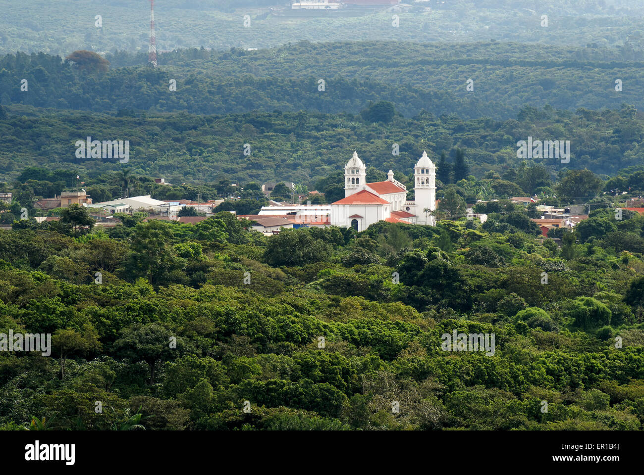 Spanischen kolonialen Stadt Juayua und Kaffee-Plantagen in westlichen El Salvador, Mittelamerika Stockfoto