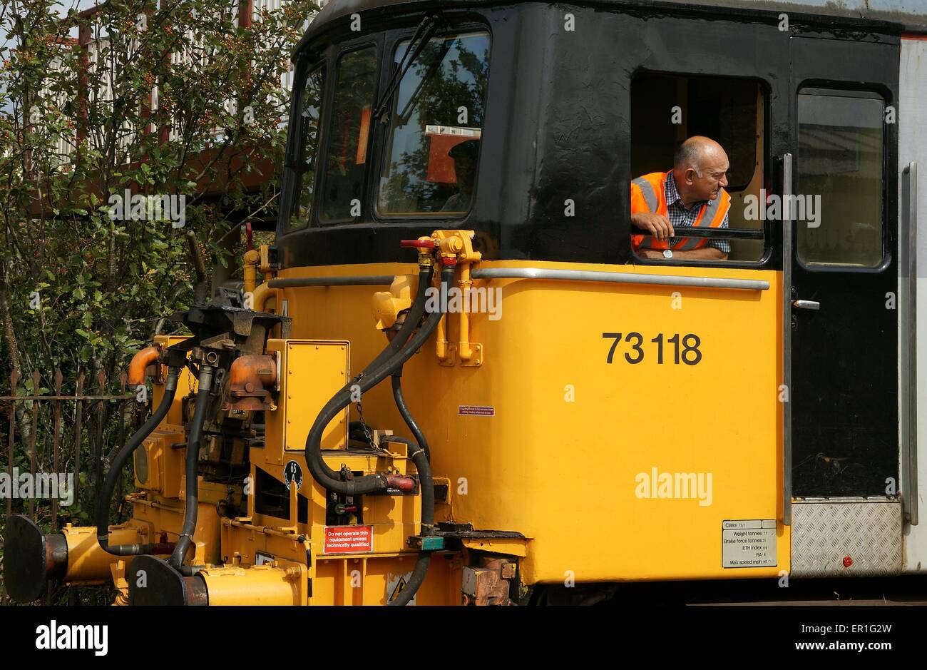 Diesel Electric Lok 73 118 Lokomotive während der Veranstaltung in der Küstenstadt Barry South Wales GB UK 2014 Stockfoto