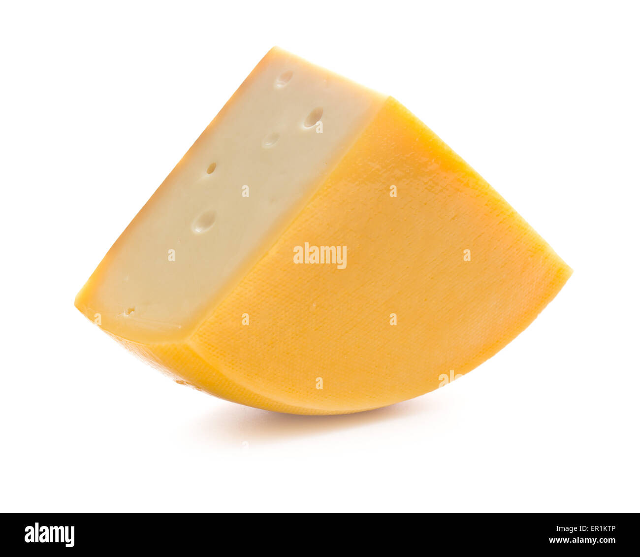 Edamer Käse auf weißem Hintergrund Stockfoto