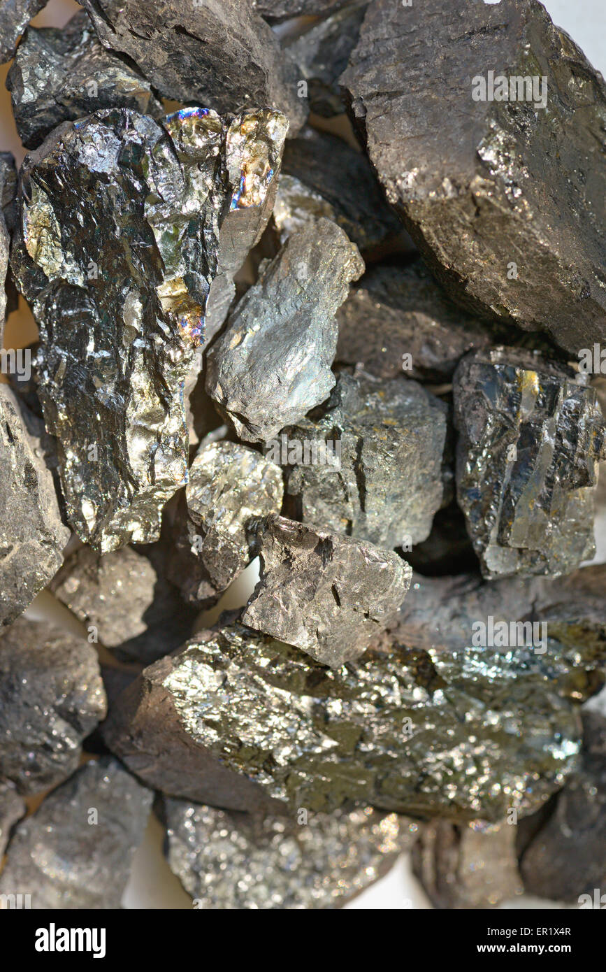 Makro des schwarzen Bleierz Stockfoto