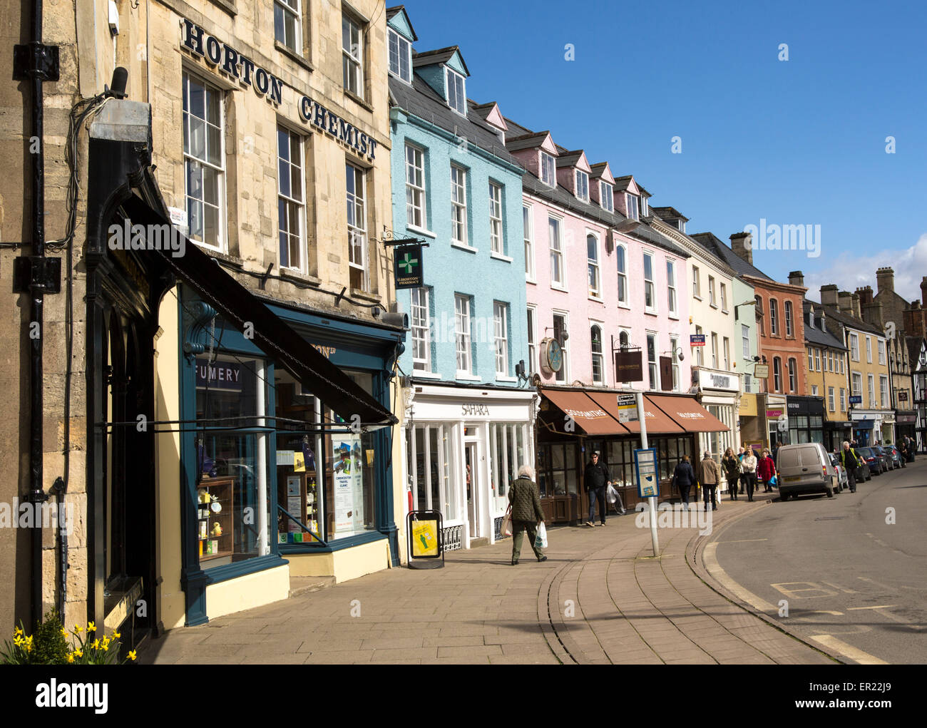 Stadtzentrum Street, Cirencester, Gloucestershire, England, Vereinigtes Königreich, Stockfoto