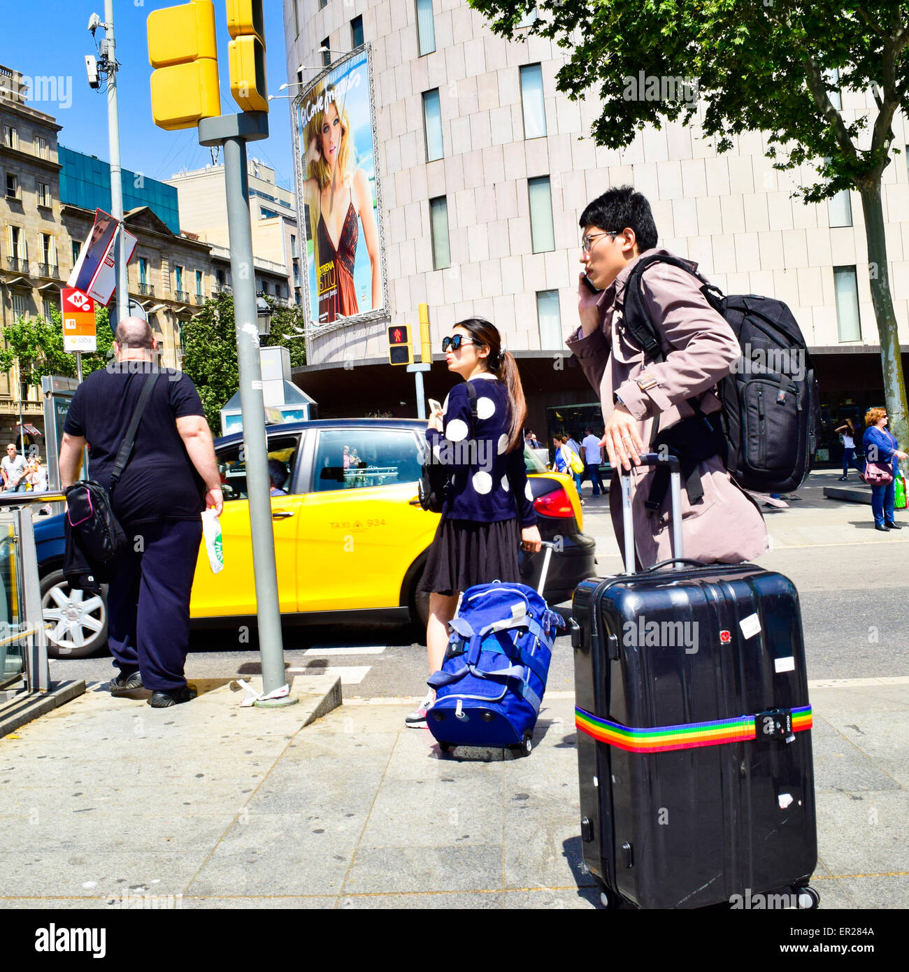 Touristen. Barcelona, Katalonien, Spanien. Stockfoto