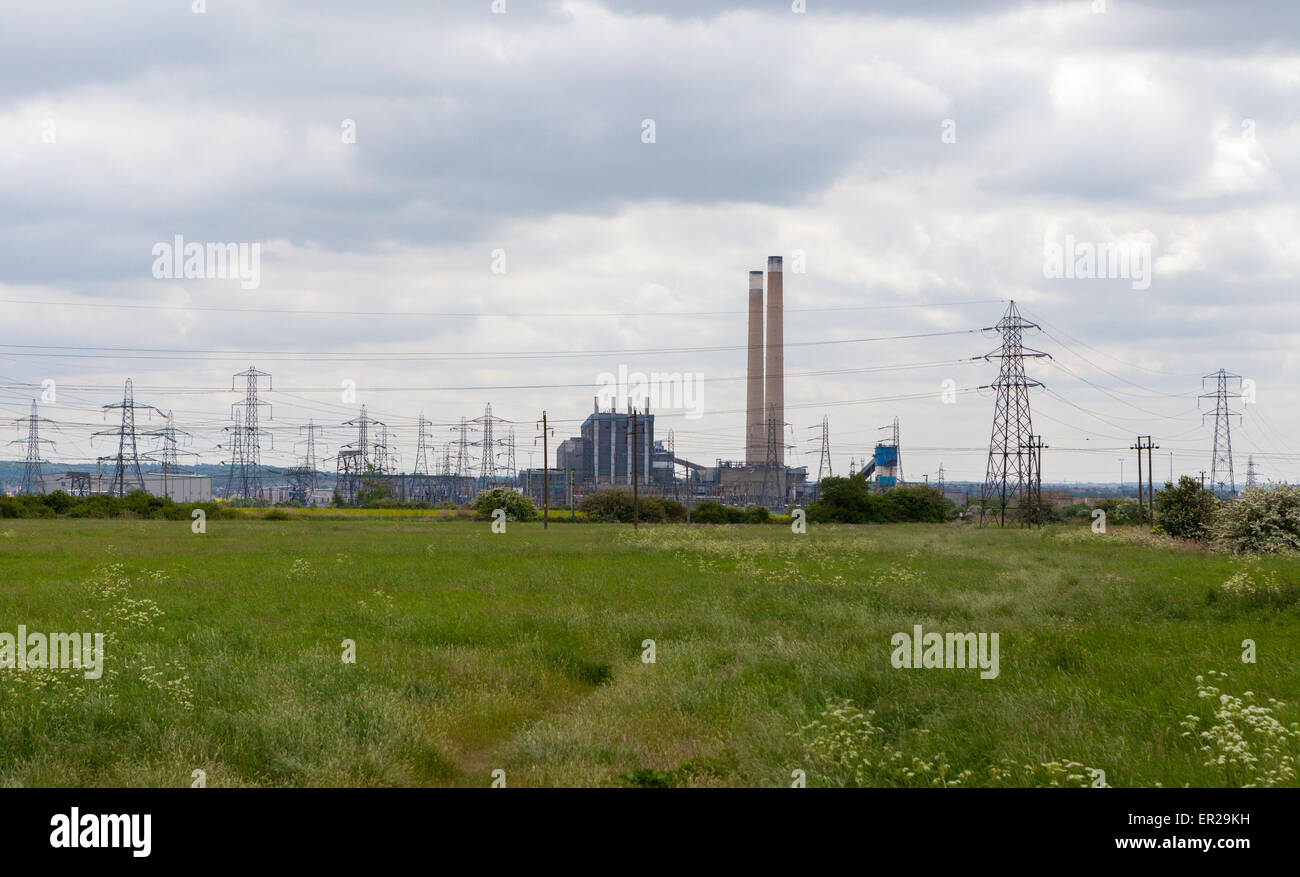 Tilbury Power Station Skyline Essex Sümpfe Stockfoto