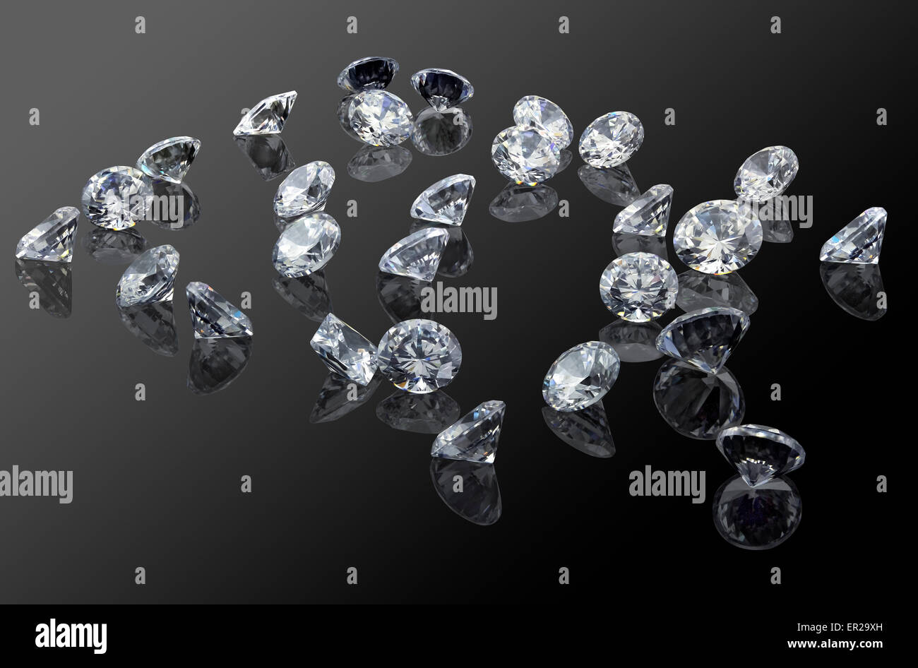 Lose Diamanten Stockfoto