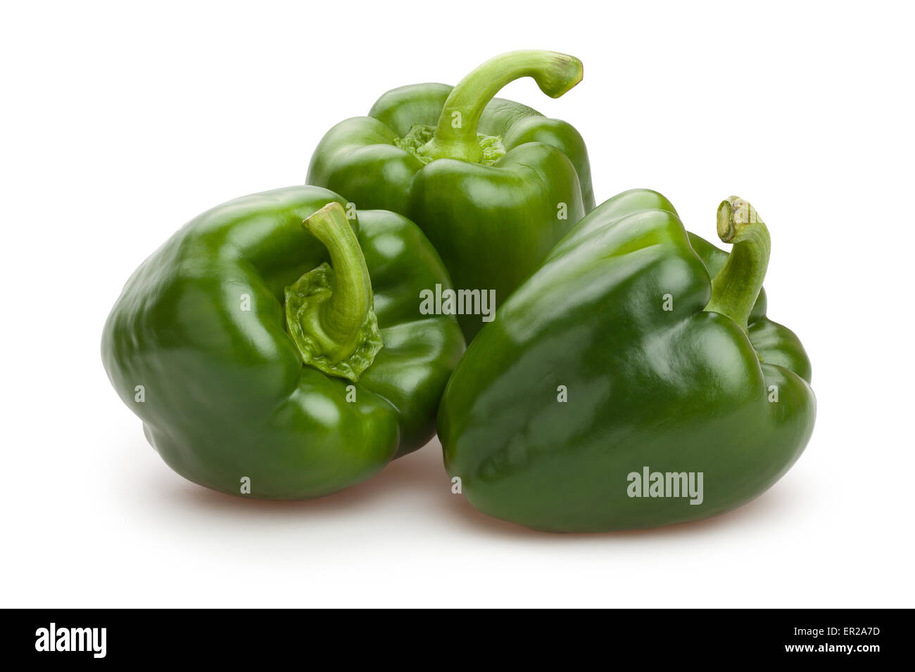 grüne Paprika, isoliert Stockfoto