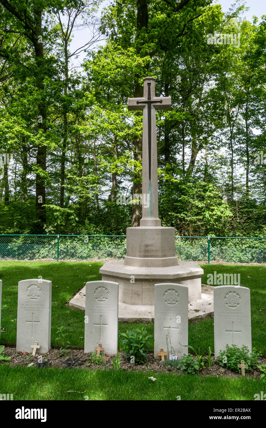 Toronto-Avenue-Soldatenfriedhof am Ploegsteert Holz Stockfoto