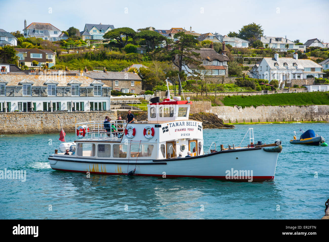 Tamar Belle, eine Passagierfähre zwischen Falmouth und St. Mawes.  Bei St Mawes gesehen. Stockfoto