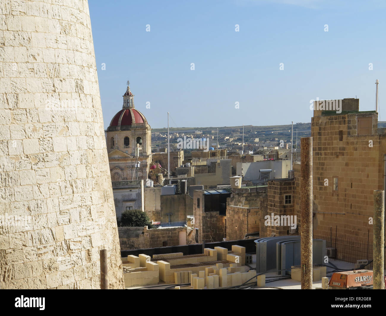 Ansicht von Rabat aus St. Pauls-Kirche in Rabat, Gozo, Malta eine Insel Nr Stockfoto