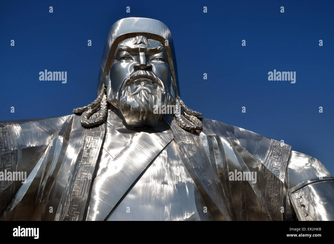 Die riesige Statue gewidmet, Dschingis Khan, östlich von Ulan-Bator, Tov Provinz. Die Statue ist 40 Meter hoch. Stockfoto