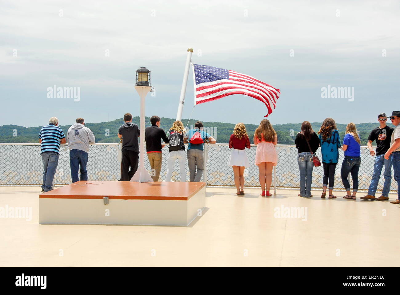 Passagiere auf Branson Belle Showboat auf Table Rock Lake in Branson, Missouri Stockfoto