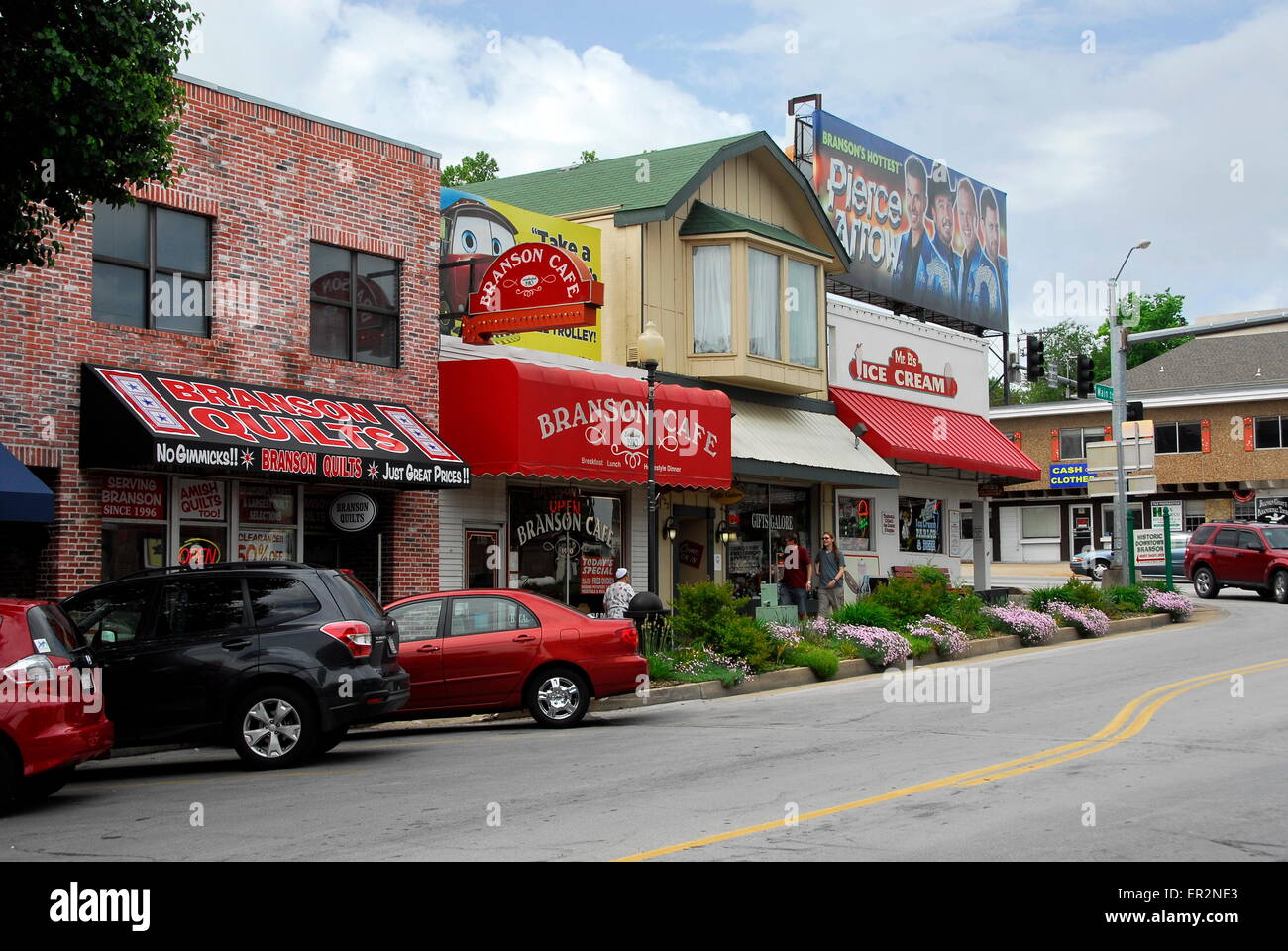 Main Street in der Innenstadt von Branson, Missouri Stockfoto
