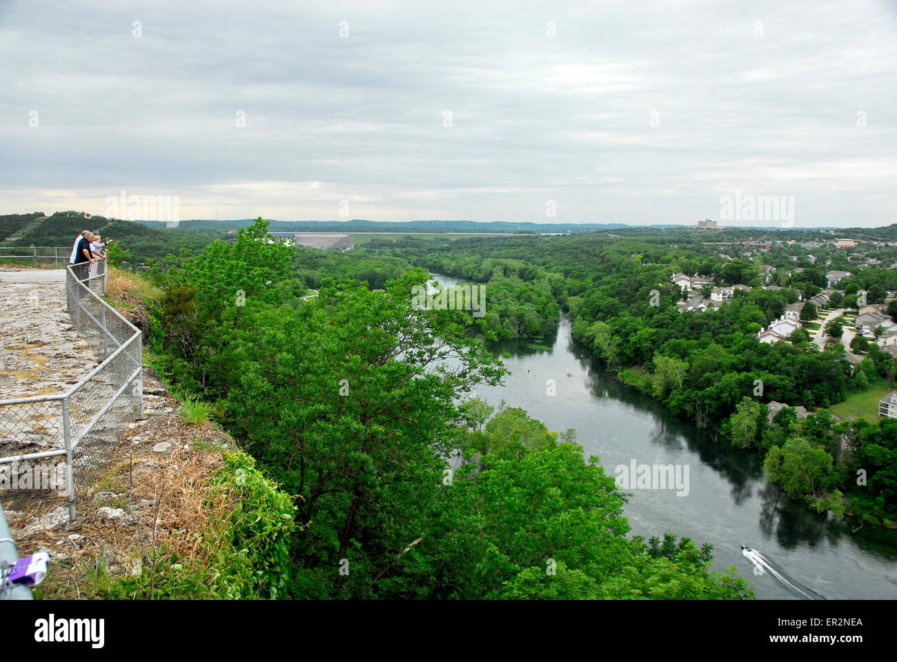 Blick auf Lake Taneycomo in Branson, Missouri Stockfoto