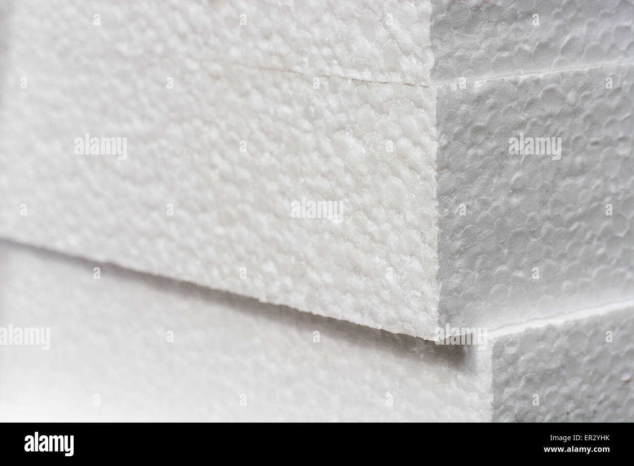 Polystyrol-Dämmung-boards Hintergrund mit Exemplar und akzentuiert Schärfe auf Kanten Stockfoto