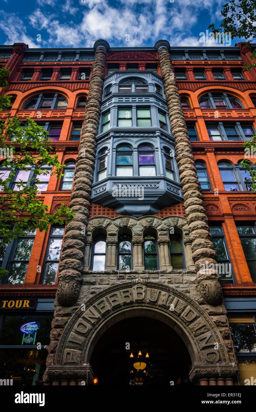 Das Pionier-Gebäude in Seattle, Washington. Stockfoto