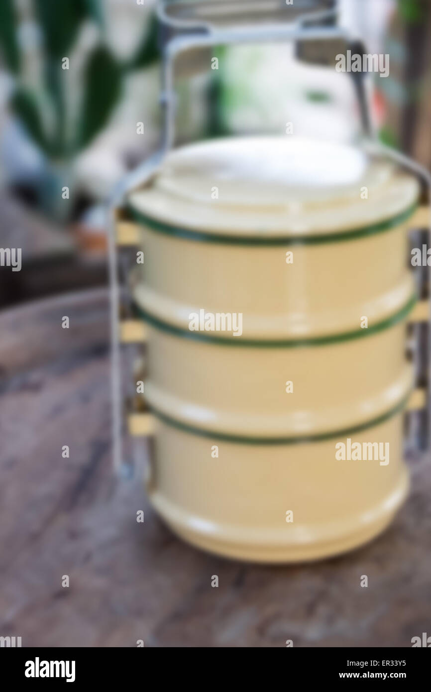 verschwommen, unscharf gestellt Bild von Thailand traditionelle Tiffin für Hintergrund Stockfoto