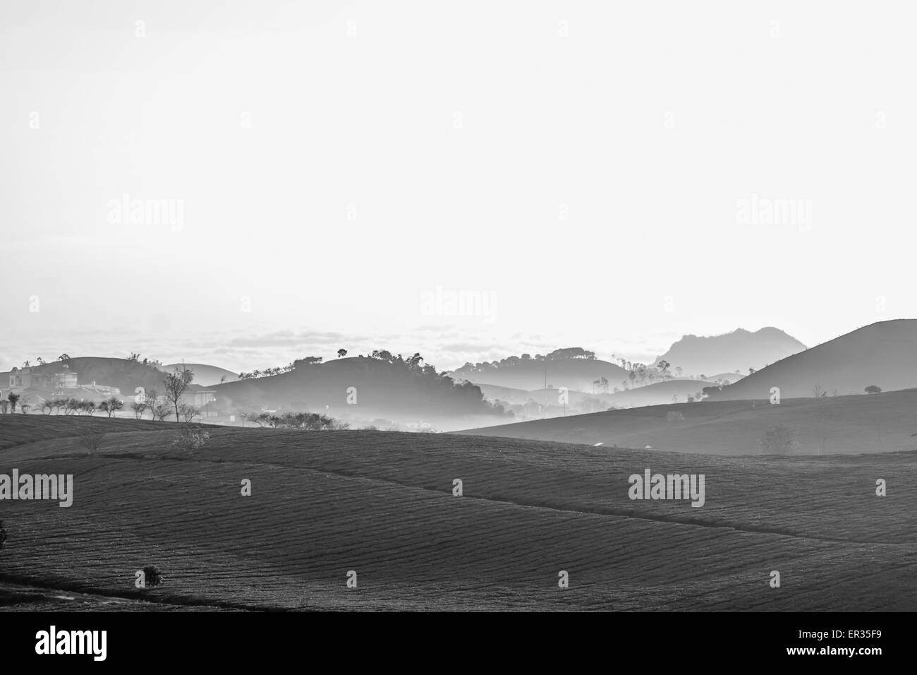 Moc Chau Stadt Morgen am 26. März 2015 in Son la Provinz, Vietnam Stockfoto