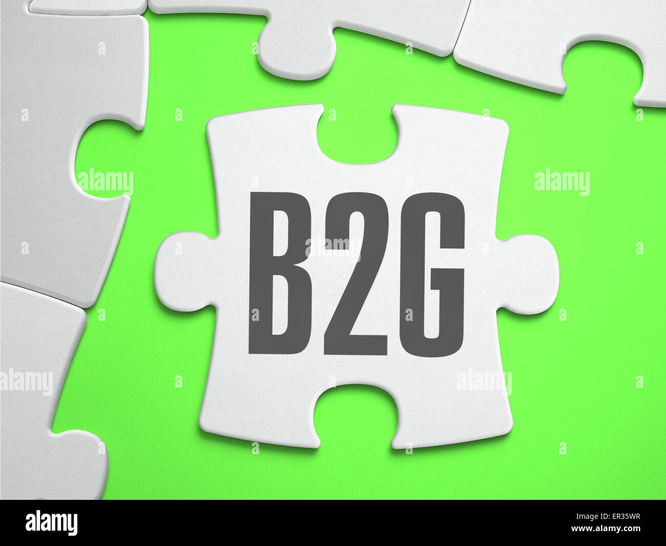 B2G - Puzzle mit fehlenden Teile. Stockfoto
