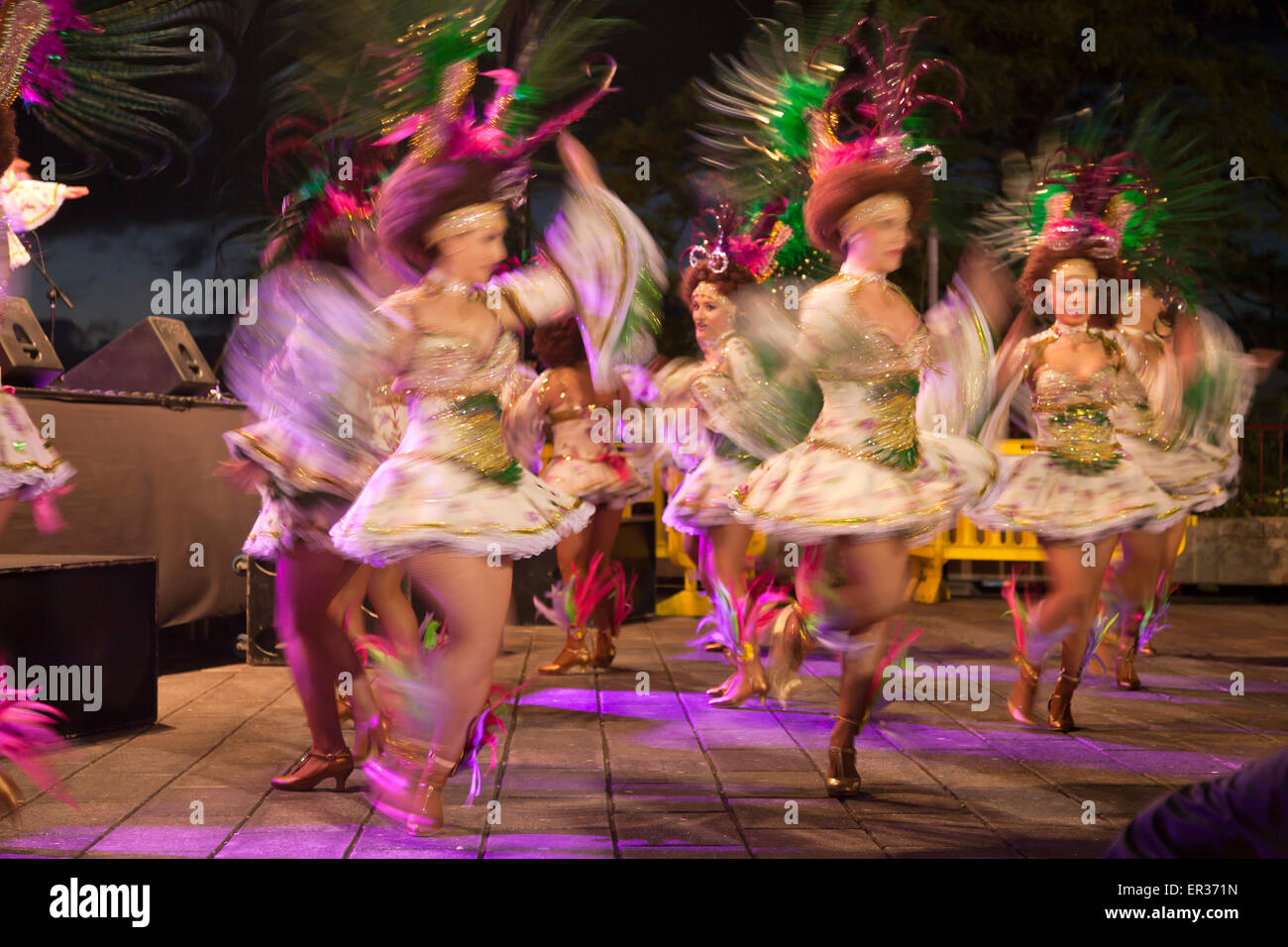Tänzerin beim Karneval in La Orotava, Teneriffa, Kanarische Inseln, Spanien, Europa Stockfoto