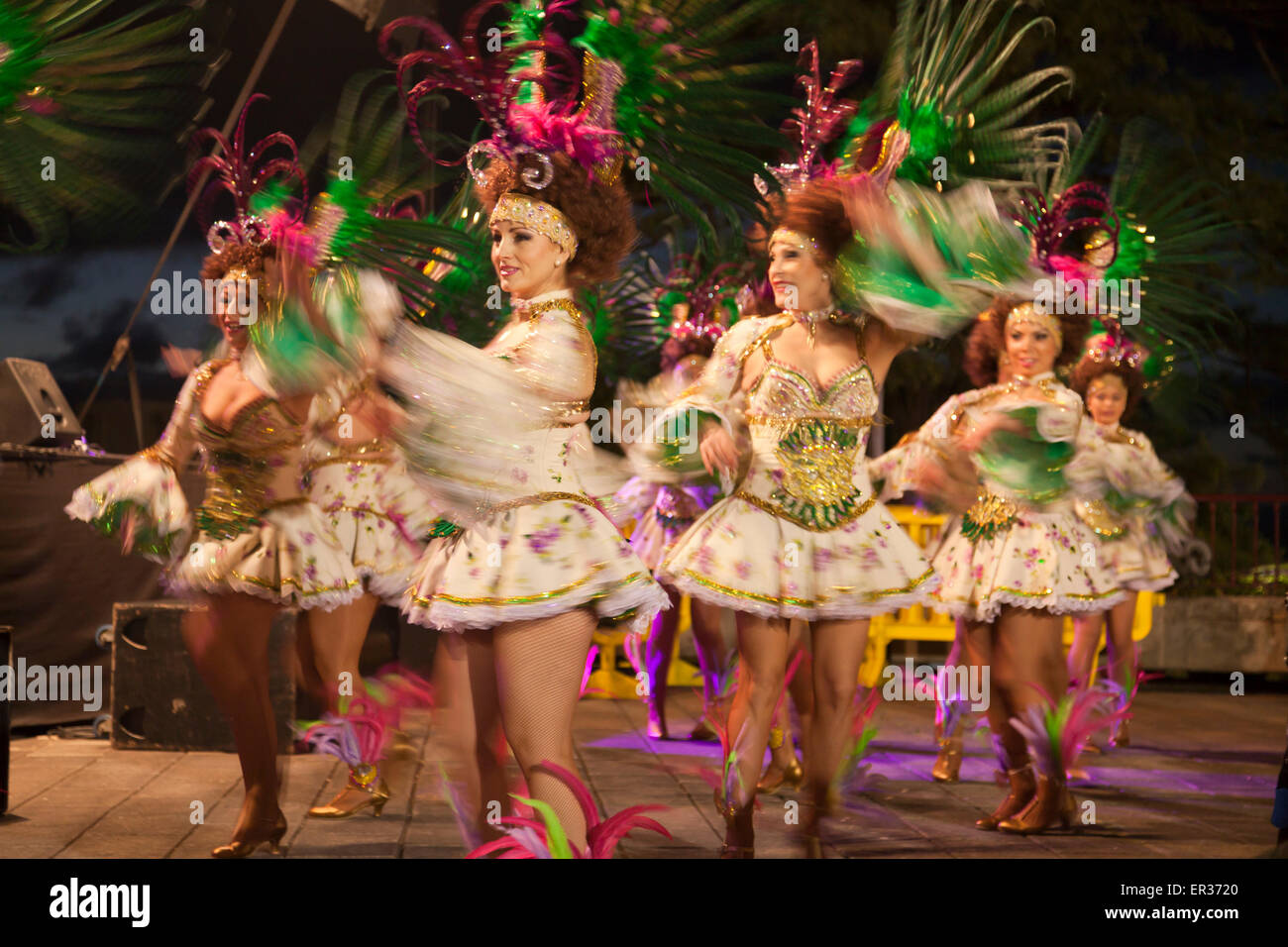 Tänzerin beim Karneval in La Orotava, Teneriffa, Kanarische Inseln, Spanien, Europa Stockfoto