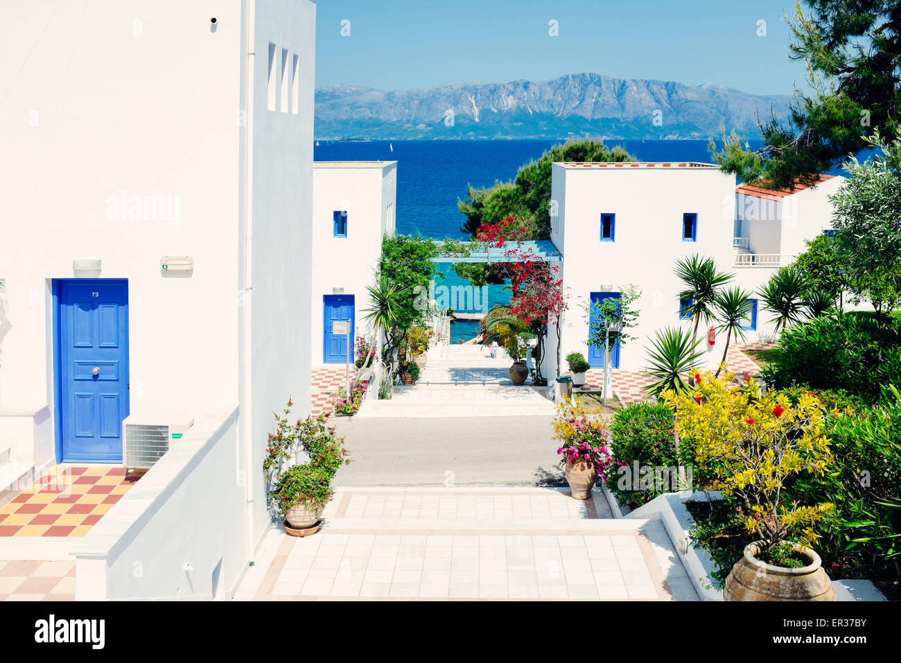 Ferienanlage in Lefkada Griechenland Stockfoto