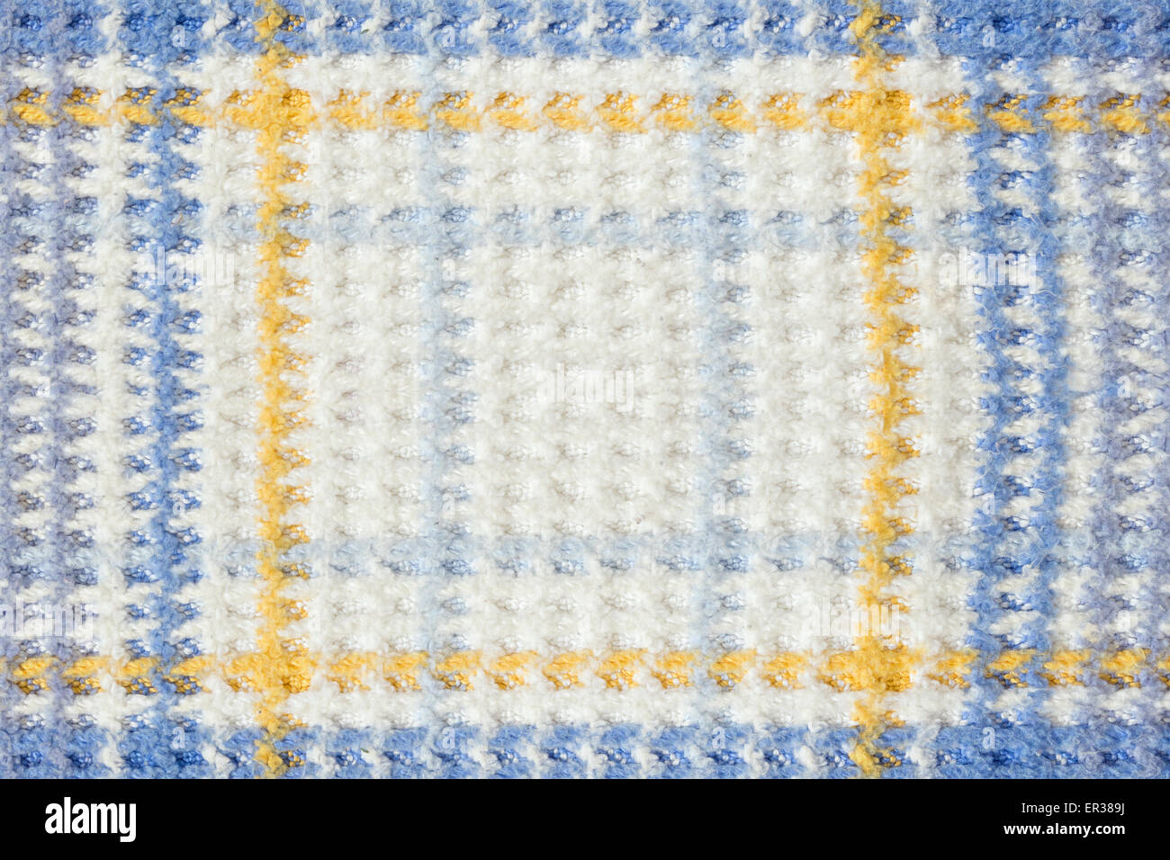 Hintergrund der Wolle Decke Detail mit Quadraten Stockfoto