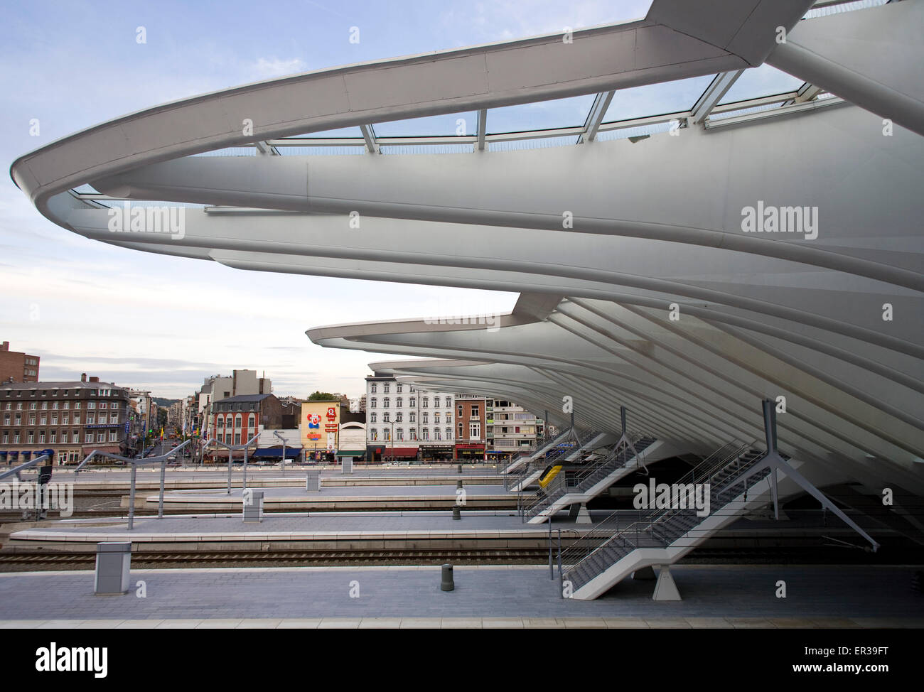 Europa, Belgien, Lüttich, Plattformen der Bahnhof Liège-Guillemins, Architekt Santiago Calatrava Europa, Belgien, Luetti Stockfoto