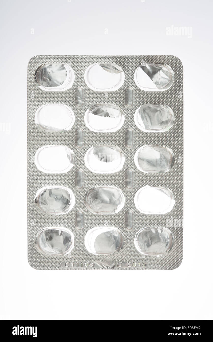 Leere Blisterpackung. Stockfoto