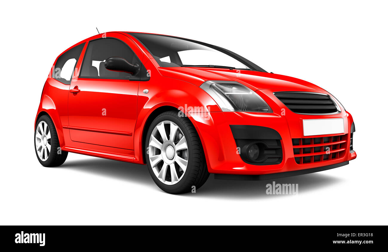 Roten Kleinwagen Stockfoto