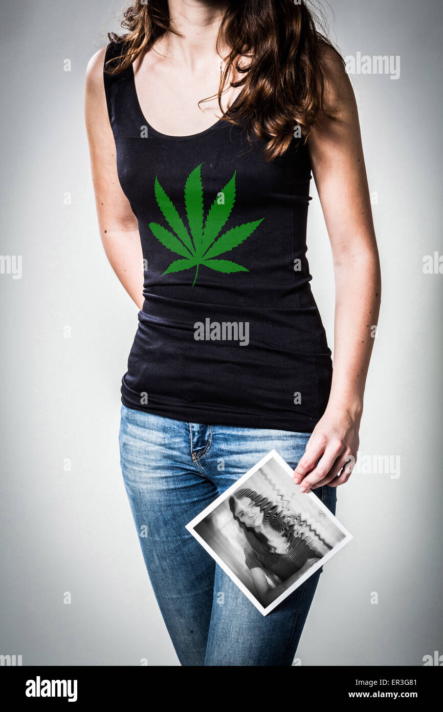 Konzeptbild über die Gefahren von Cannabis. Stockfoto