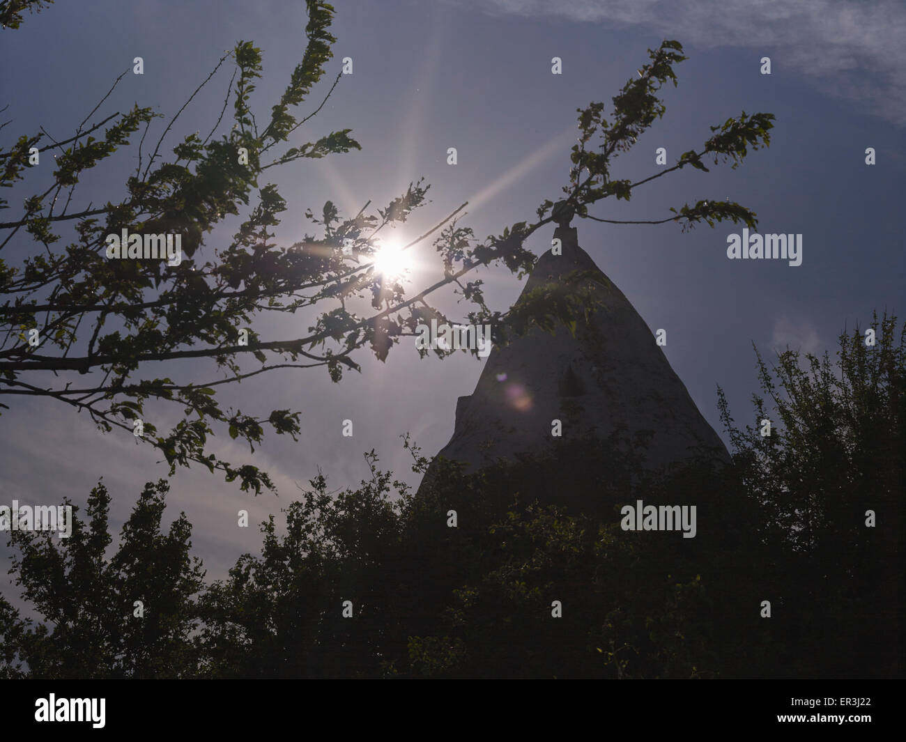 Trullo, typische unterstand der Weinregion Rheinhessen Stockfoto