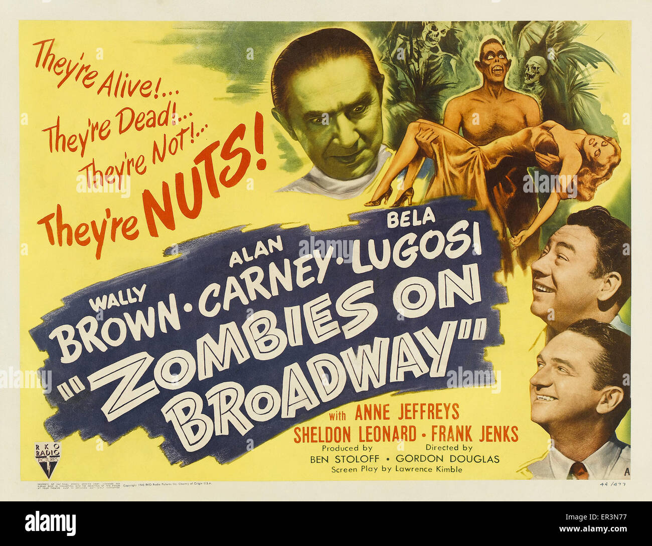 Zombies auf dem Broadway - Filmplakat Stockfoto