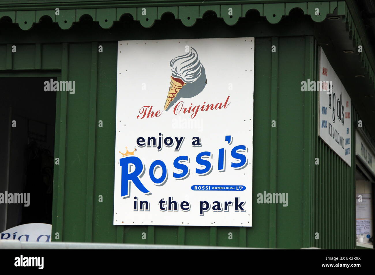 Rossis Eis Blechschild Stockfoto