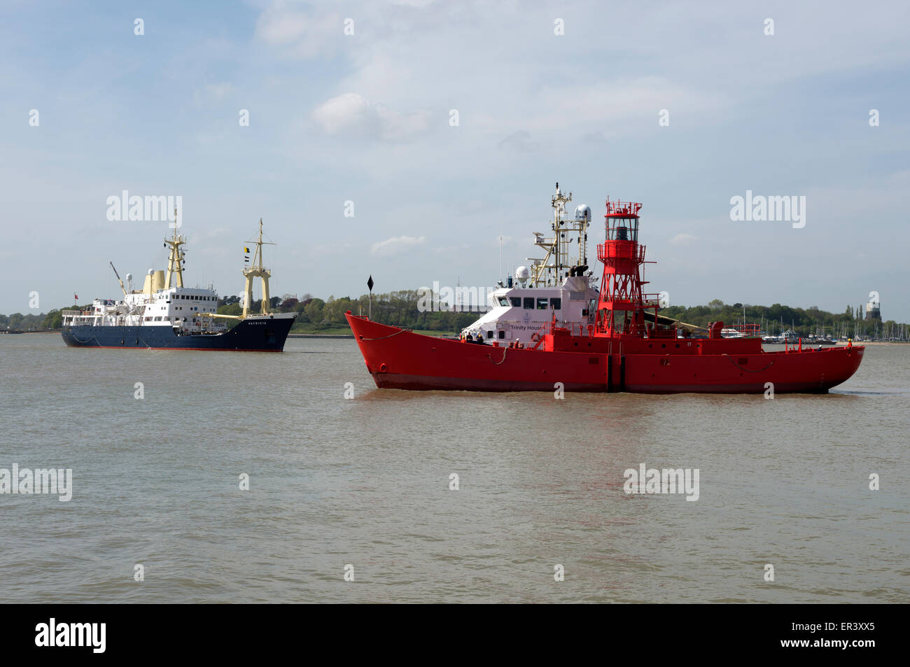 Feuerschiff und Patricia Trinity House Schiffe, Harwich, Essex, Großbritannien. Stockfoto