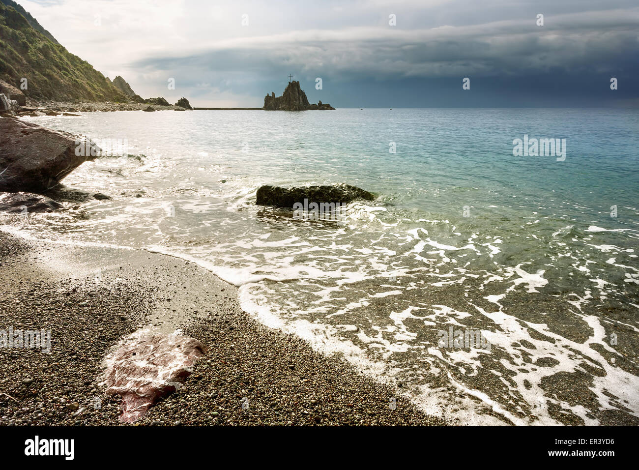 Küste. Sestri Levante. Ligurien, Italien Stockfoto