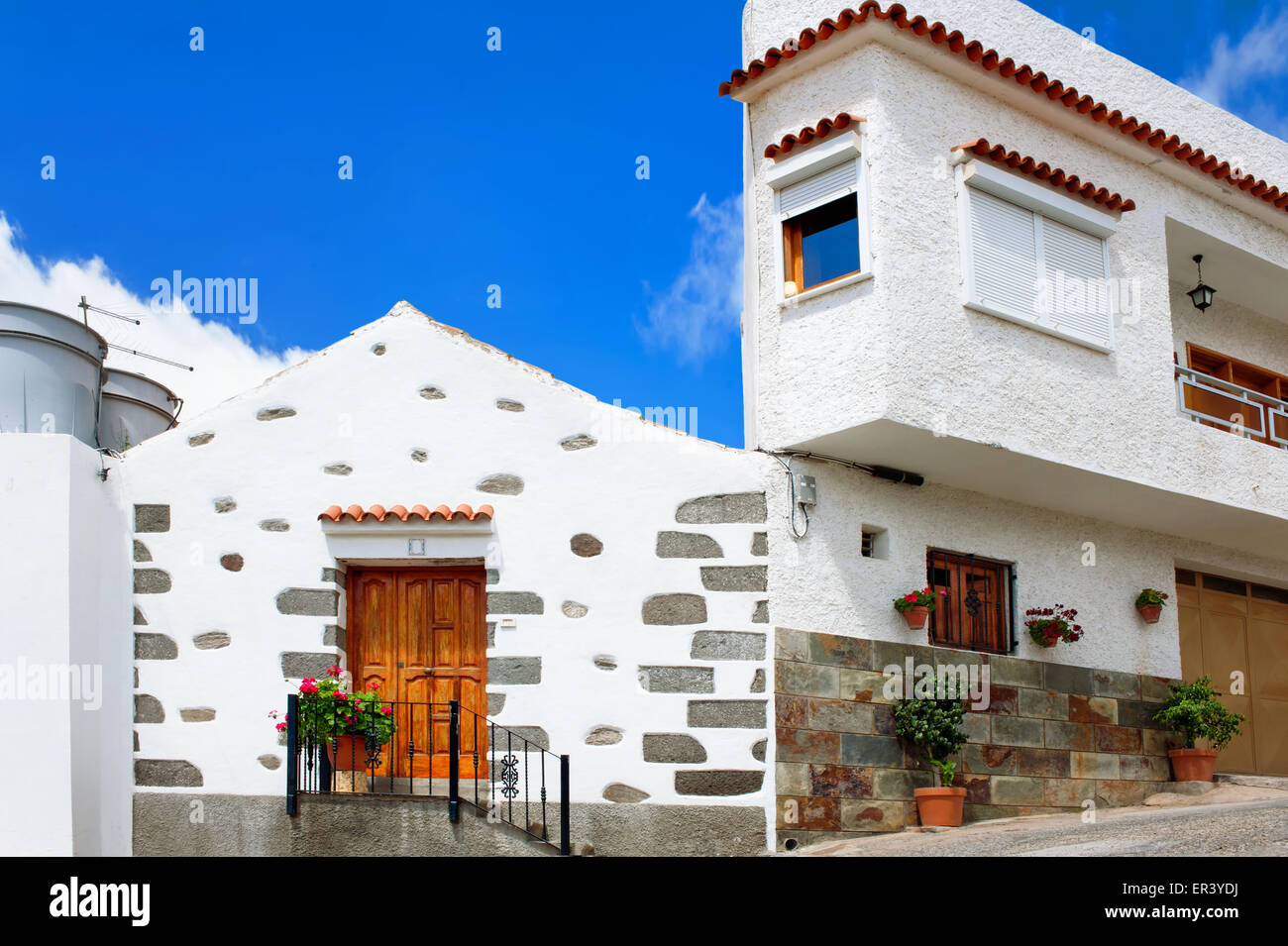 Malerische Häuser von San Bartolome de Tirajana. Gran Canaria, Kanarische Inseln, Spanien Stockfoto