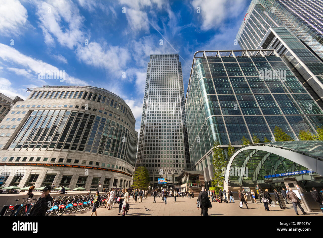 Canary Wharf Tower, One Canada Square von Architekten César Pelli, London Stockfoto