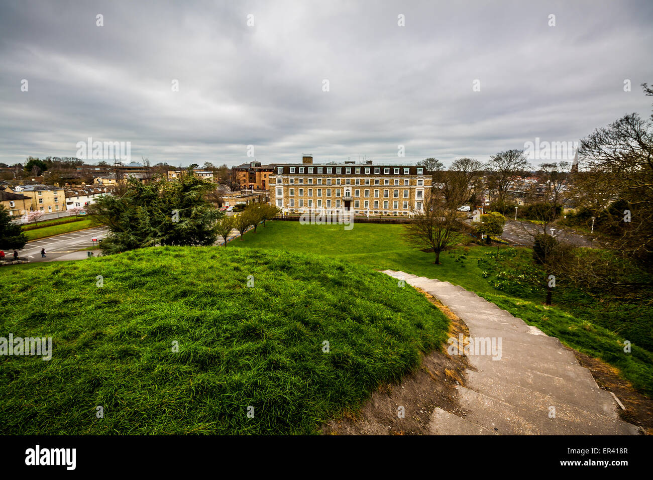 Cambridge Shire Hall, vom Schloss-Hügel Stockfoto