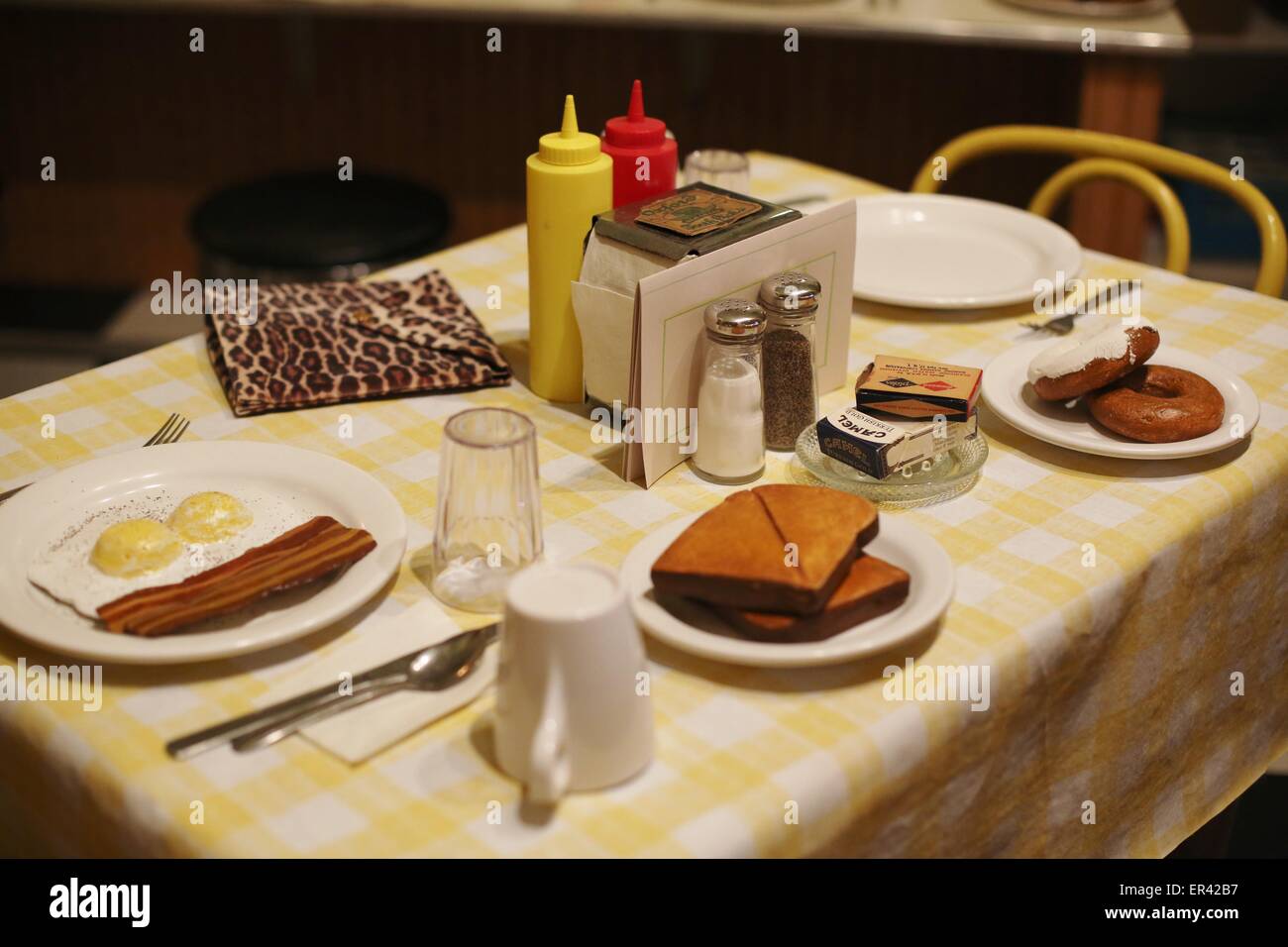 Eine alte Diner Tableau am Haus auf dem Felsen in Spring Green, Wisconsin. Stockfoto