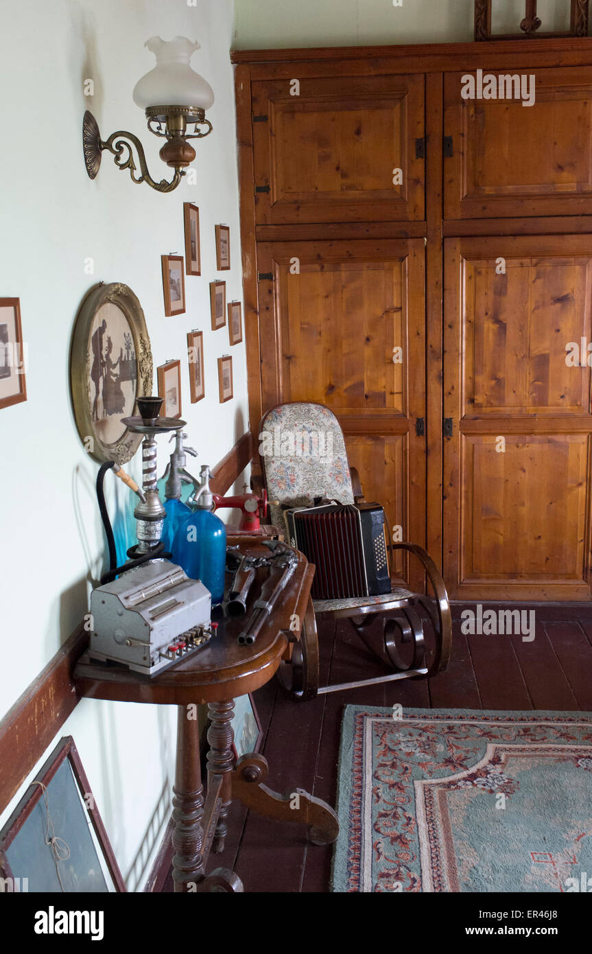 Indoor Schuss des alten Hauses in Nessebar, Bulgarien Stockfoto