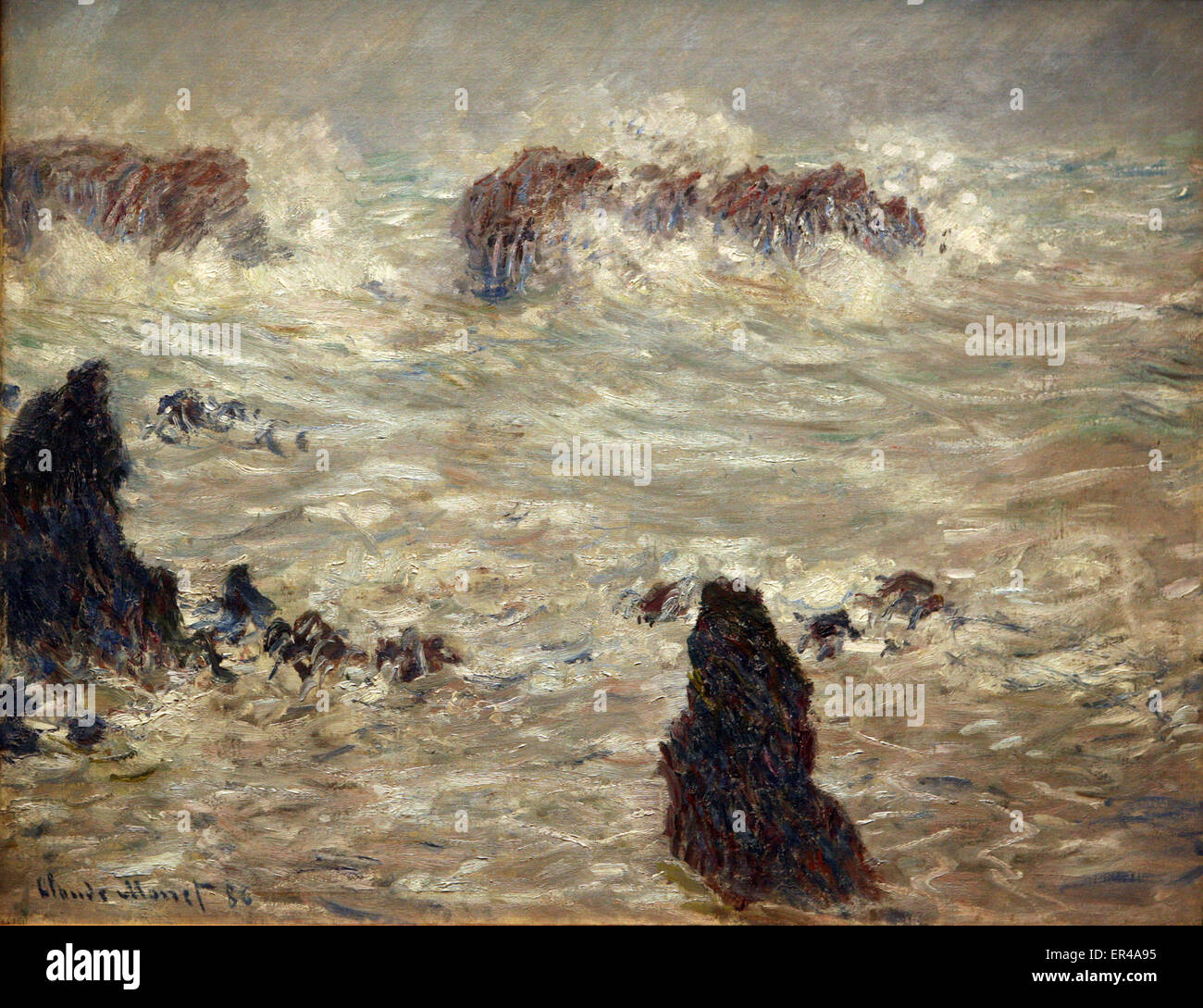 Claude Monet - Tempête Sur la Côte de Belle-Ile 1886 Sturm an der Küste in der Nähe von Belle-Ile Stockfoto