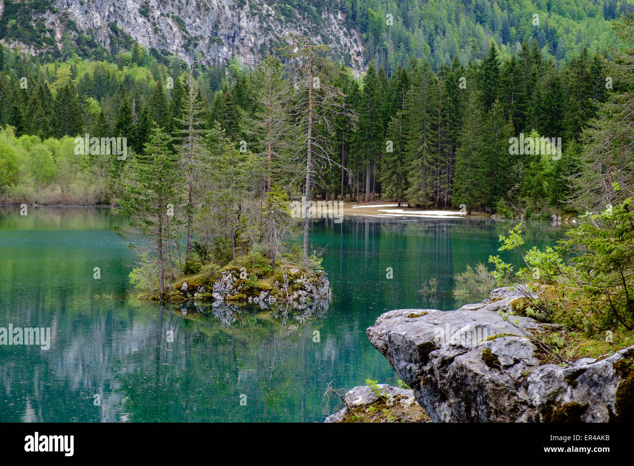 Laghi di Fusine, Seen in den Julischen Alpen. Stockfoto