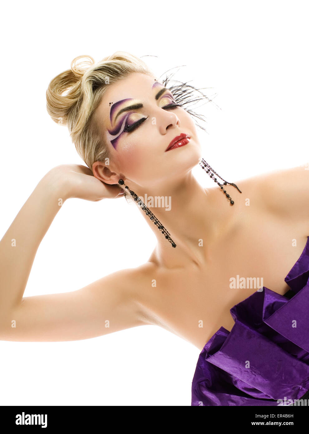 Schöne junge Frau mit künstlerischen make-up Stockfoto