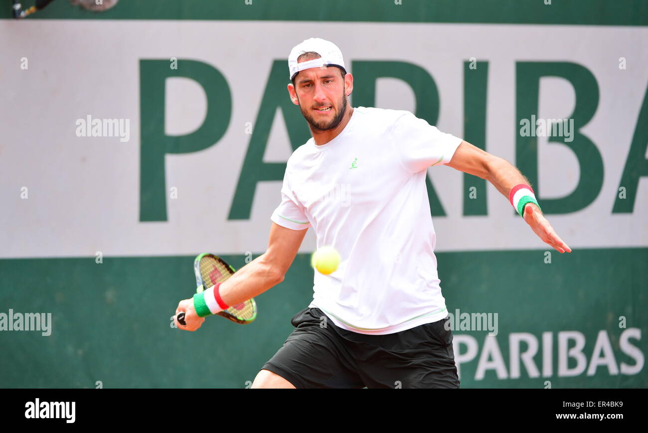 Paris, Frankreich. 25. Mai 2015. Luca VANNI - 25.05.2015 - Jour 2 - Roland Garros 2015.Photo: Dave Winter/Icon Sport © Cal Sport Media/Alamy Live-Nachrichten Stockfoto