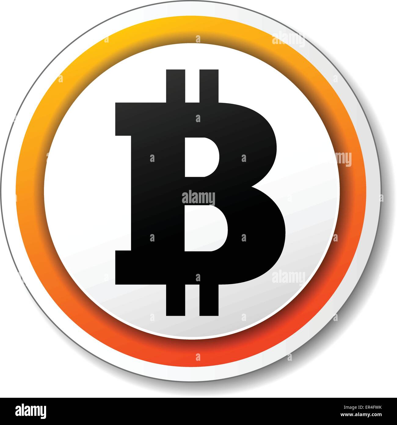 Vektor-Illustration von orange und schwarz Symbol für bitcoin Stock Vektor