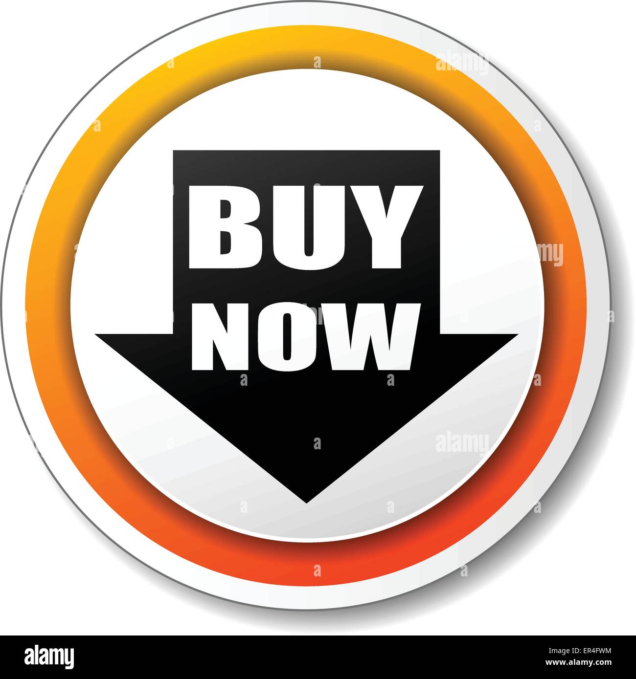 Vektor-Illustration von orange und schwarz Symbol für kaufen jetzt Stock Vektor